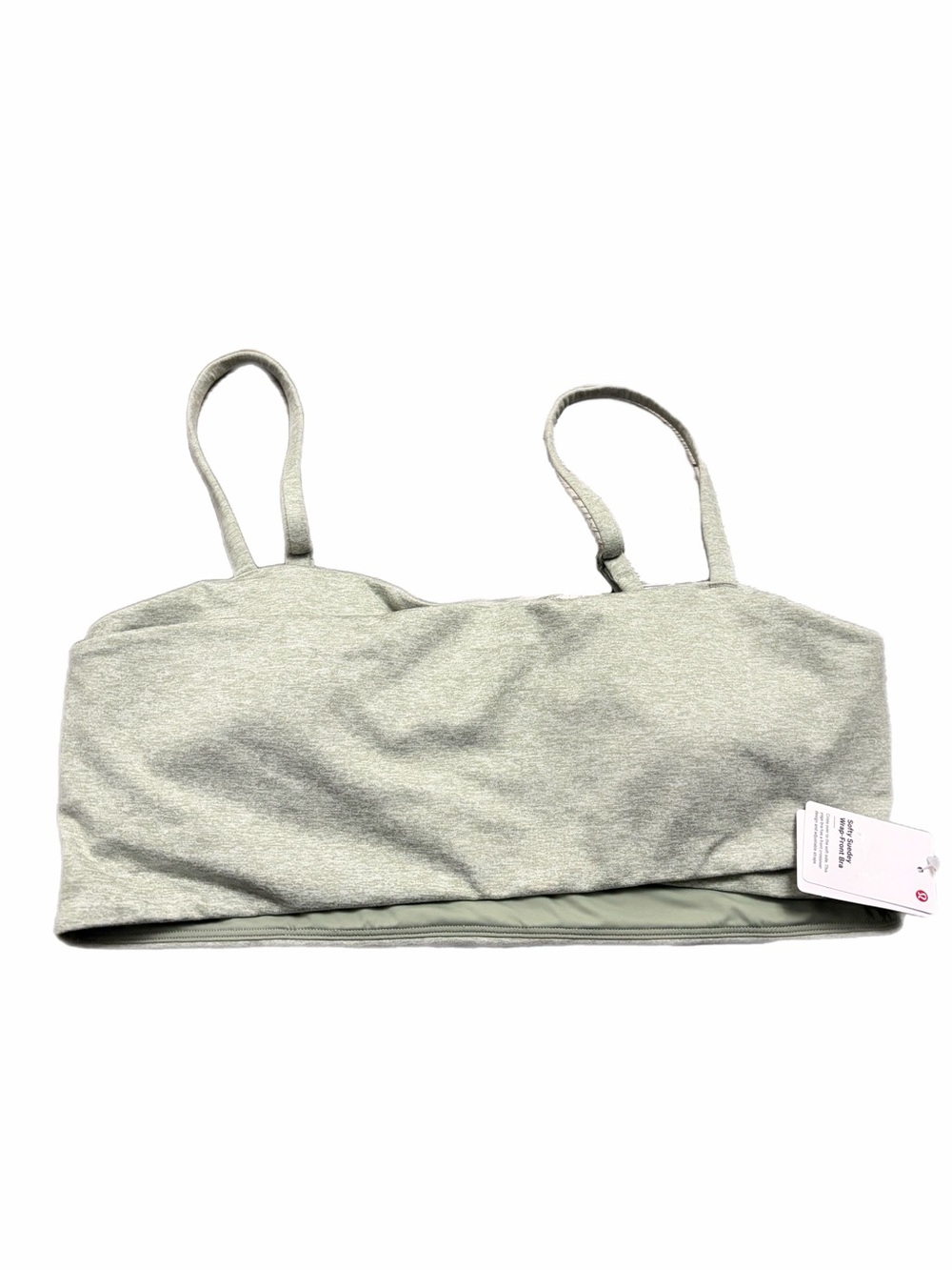 NWT Soft Suedey Wrap-Front Bra *Light Support (Fog Green/White) Size XL